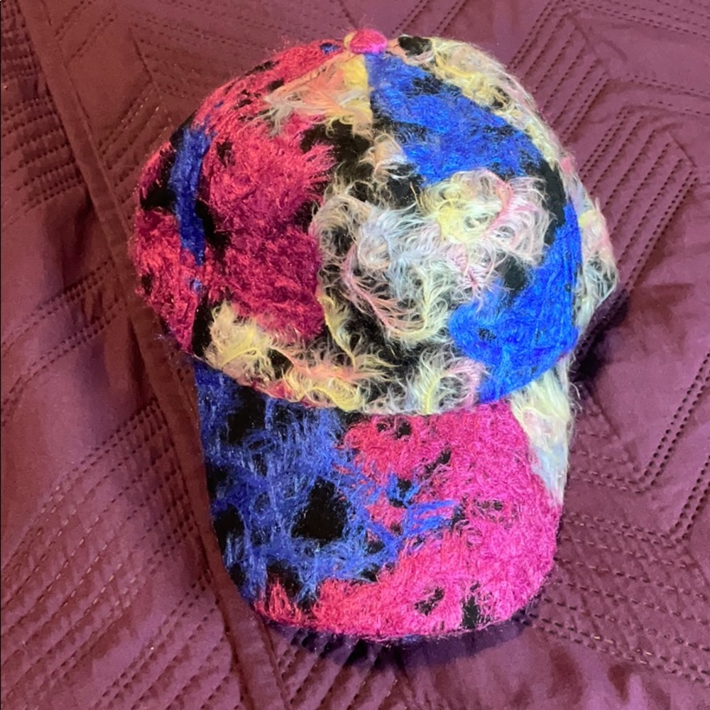 Funky feathered Abstract hat with bold colors